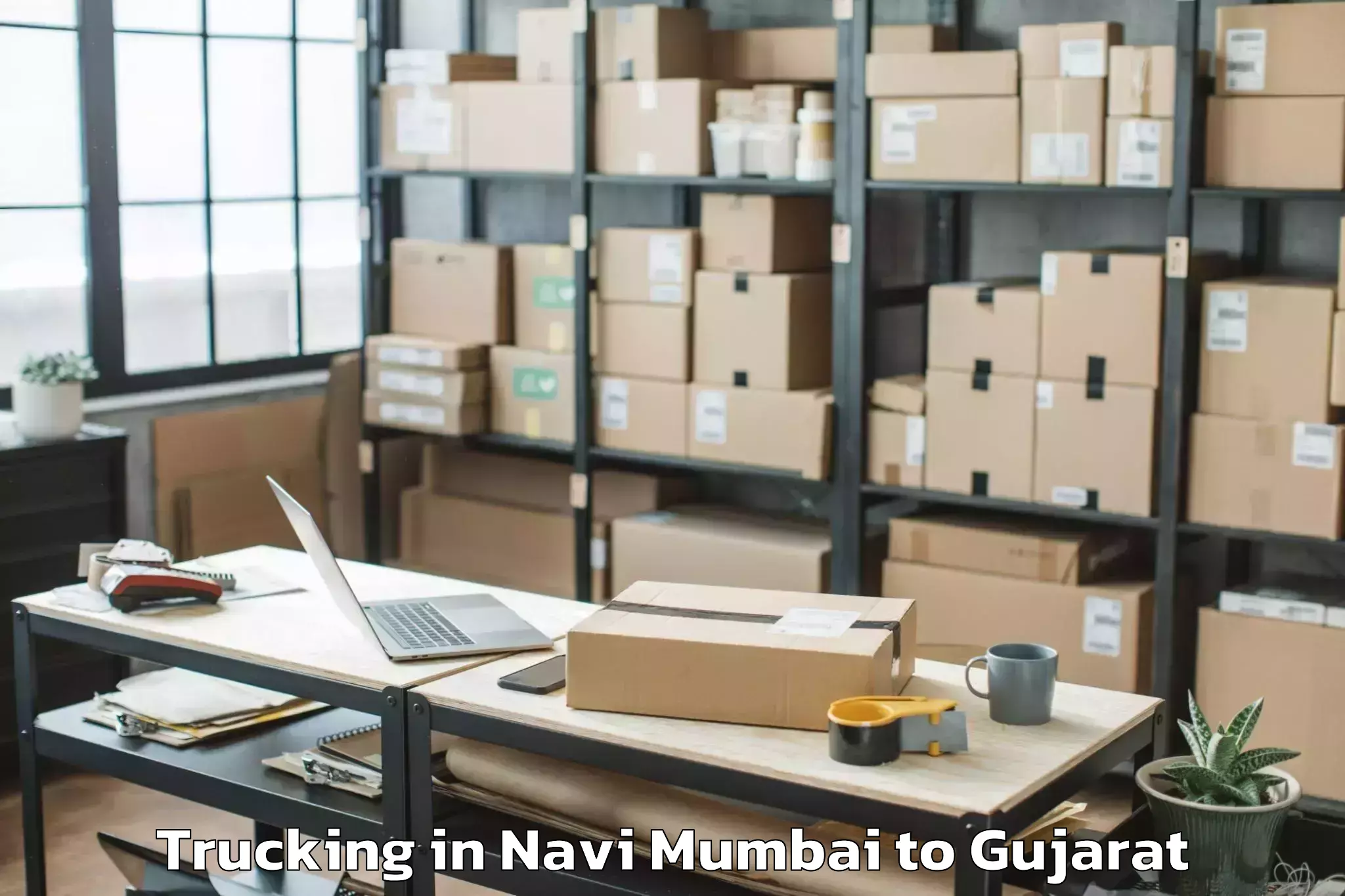 Book Navi Mumbai to Dediapada Trucking Online